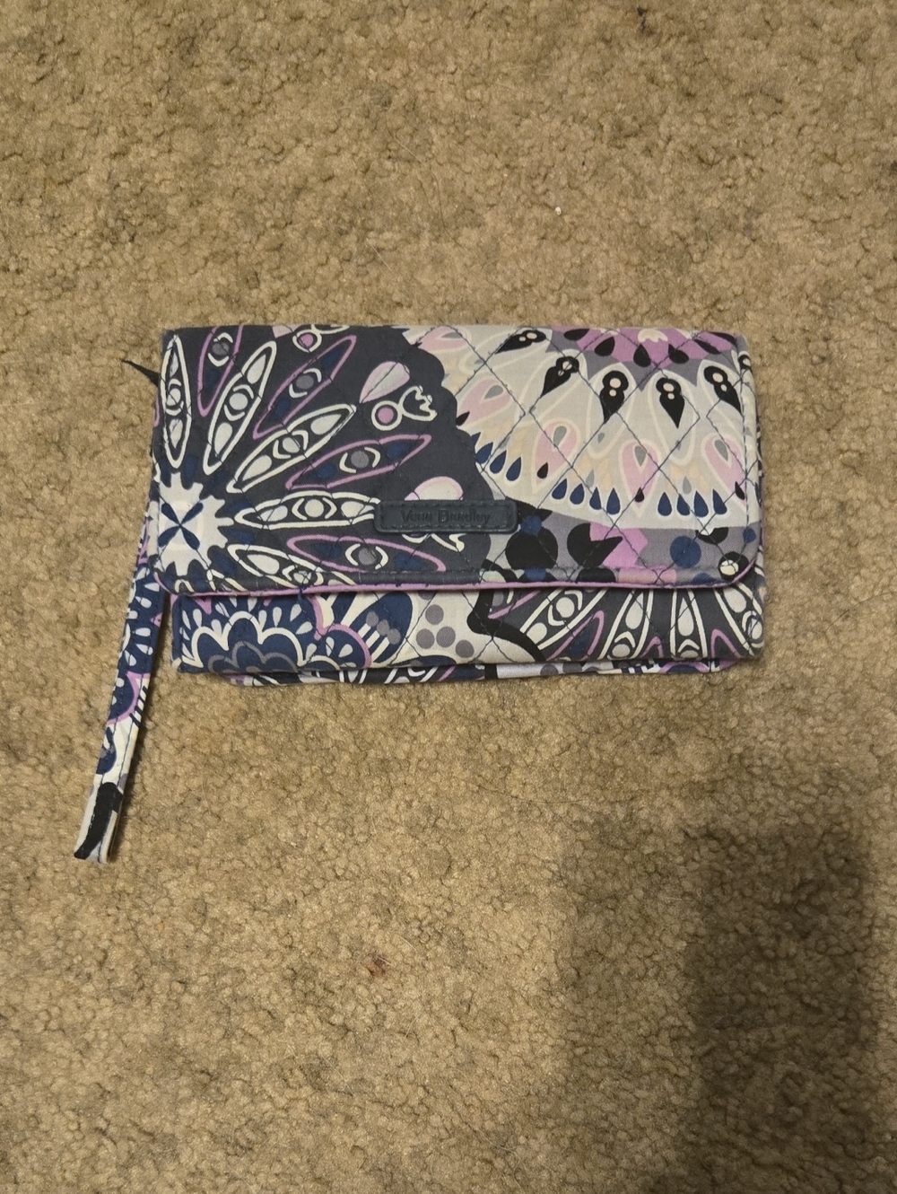 Vera Bradley Purple Floral Quilted Wristlet Clutch